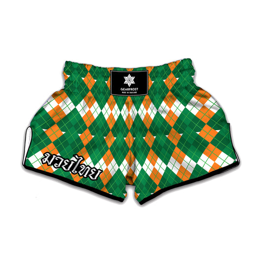 Irish Themed Argyle Pattern Print Muay Thai Boxing Shorts