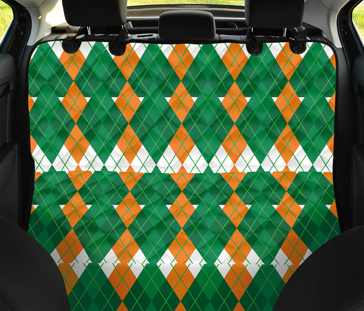 Irish Themed Argyle Pattern Print Pet Car Back Seat Cover