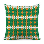 Irish Themed Argyle Pattern Print Pillow Cover