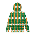 Irish Themed Argyle Pattern Print Pullover Hoodie