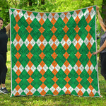 Irish Themed Argyle Pattern Print Quilt