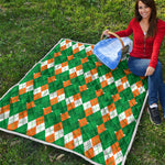Irish Themed Argyle Pattern Print Quilt