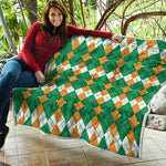 Irish Themed Argyle Pattern Print Quilt
