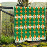 Irish Themed Argyle Pattern Print Quilt