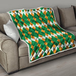 Irish Themed Argyle Pattern Print Quilt