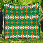Irish Themed Argyle Pattern Print Quilt