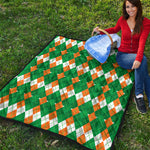Irish Themed Argyle Pattern Print Quilt