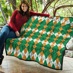 Irish Themed Argyle Pattern Print Quilt