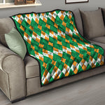 Irish Themed Argyle Pattern Print Quilt