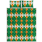 Irish Themed Argyle Pattern Print Quilt Bed Set