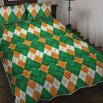 Irish Themed Argyle Pattern Print Quilt Bed Set