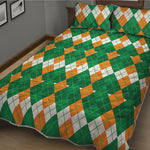 Irish Themed Argyle Pattern Print Quilt Bed Set