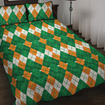 Irish Themed Argyle Pattern Print Quilt Bed Set