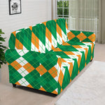 Irish Themed Argyle Pattern Print Sofa Cover