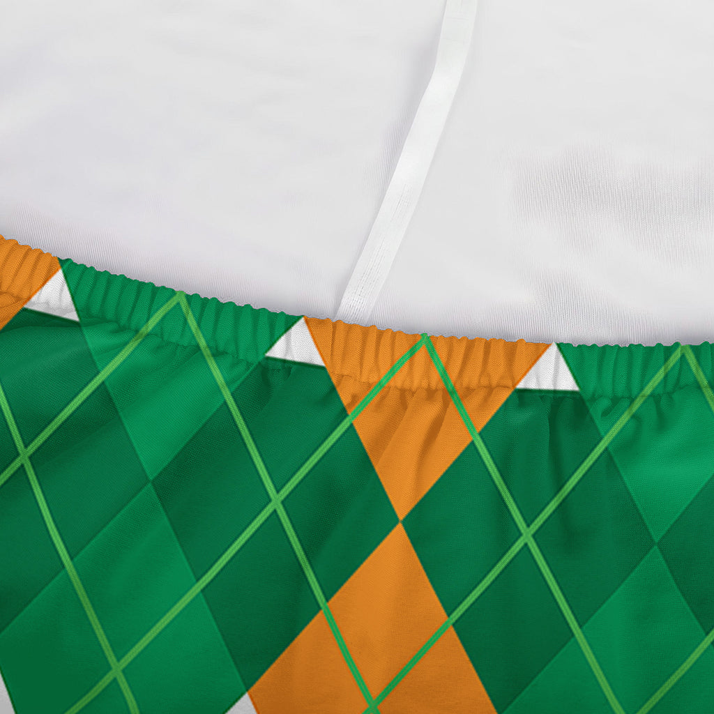 Irish Themed Argyle Pattern Print Sofa Cover
