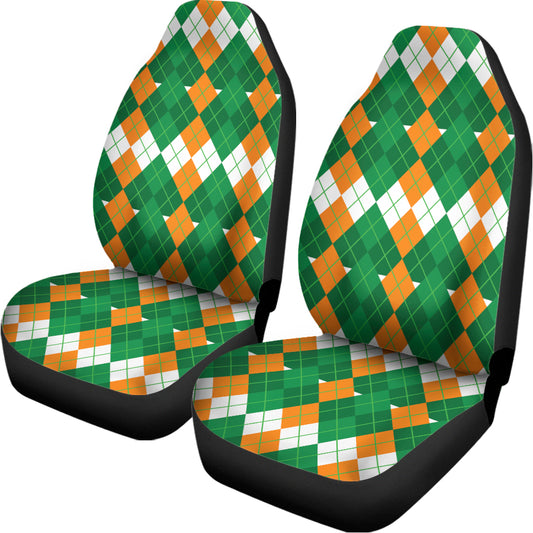 Irish Themed Argyle Pattern Print Universal Fit Car Seat Covers