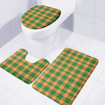 Irish Themed Plaid Pattern Print 3 Piece Bath Mat Set