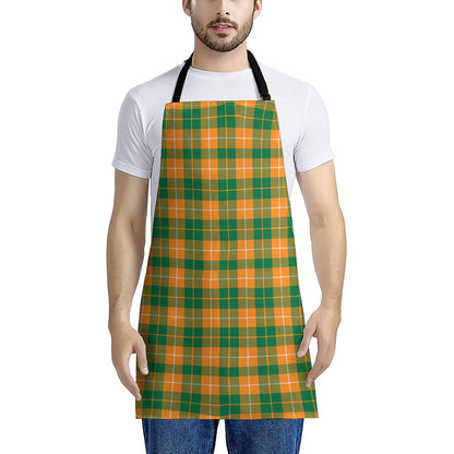 Irish Themed Plaid Pattern Print Apron