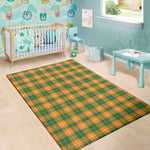 Irish Themed Plaid Pattern Print Area Rug