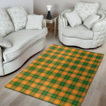 Irish Themed Plaid Pattern Print Area Rug