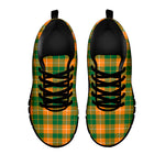 Irish Themed Plaid Pattern Print Black Sneakers