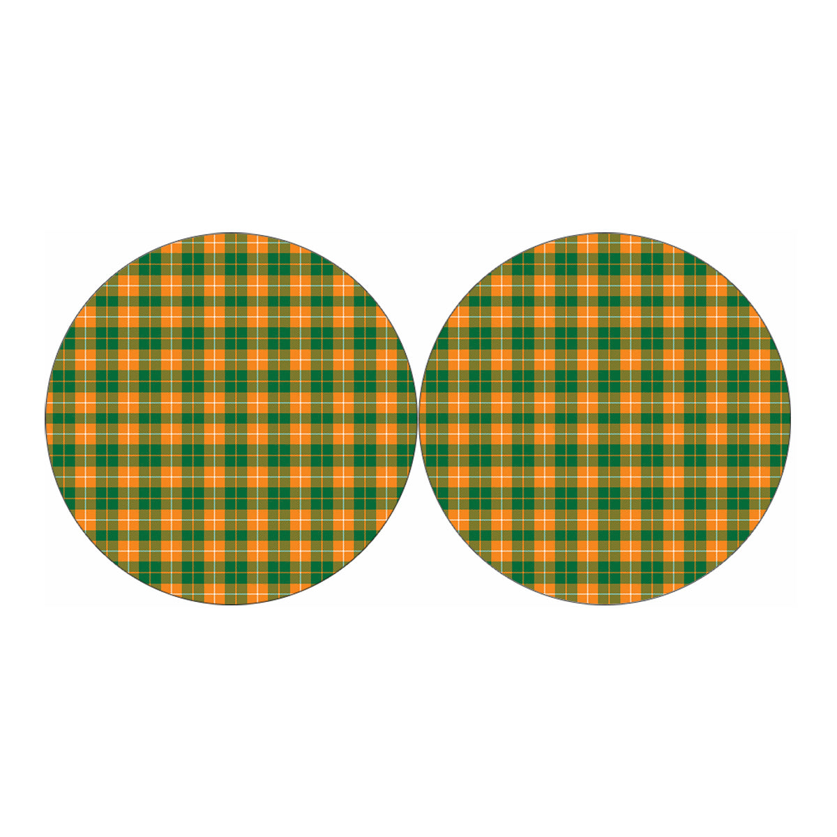 Irish Themed Plaid Pattern Print Car Coasters