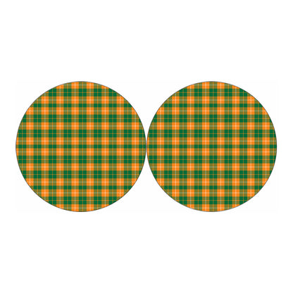 Irish Themed Plaid Pattern Print Car Coasters