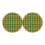 Irish Themed Plaid Pattern Print Car Coasters
