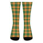 Irish Themed Plaid Pattern Print Crew Socks