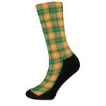 Irish Themed Plaid Pattern Print Crew Socks