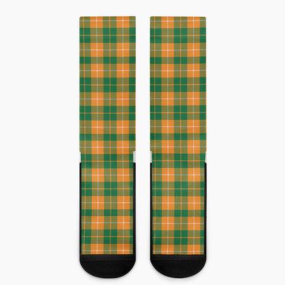 Irish Themed Plaid Pattern Print Crew Socks