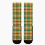 Irish Themed Plaid Pattern Print Crew Socks