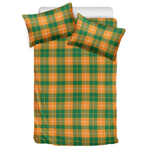 Irish Themed Plaid Pattern Print Duvet Cover Bedding Set