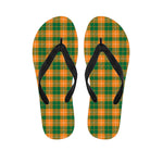 Irish Themed Plaid Pattern Print Flip Flops