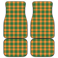 Irish Themed Plaid Pattern Print Front and Back Car Floor Mats