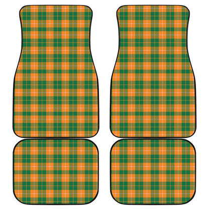 Irish Themed Plaid Pattern Print Front and Back Car Floor Mats