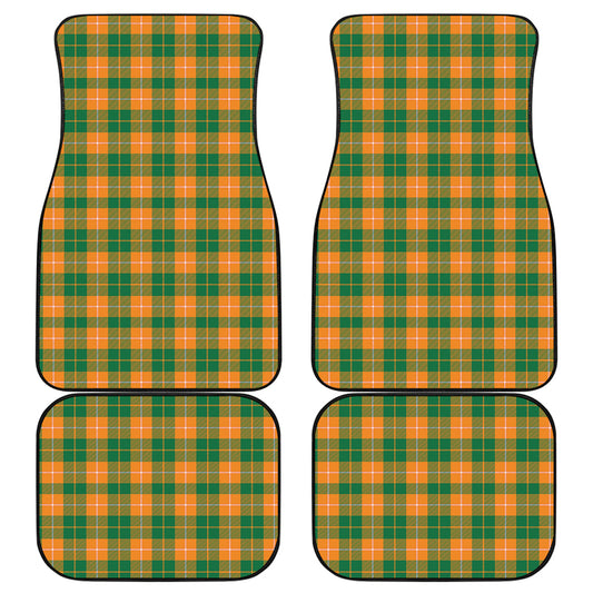 Irish Themed Plaid Pattern Print Front and Back Car Floor Mats