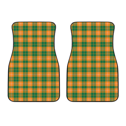 Irish Themed Plaid Pattern Print Front Car Floor Mats