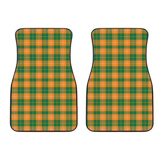 Irish Themed Plaid Pattern Print Front Car Floor Mats