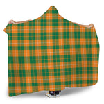 Irish Themed Plaid Pattern Print Hooded Blanket