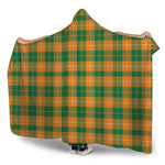 Irish Themed Plaid Pattern Print Hooded Blanket