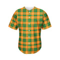 Irish Themed Plaid Pattern Print Men's Baseball Jersey