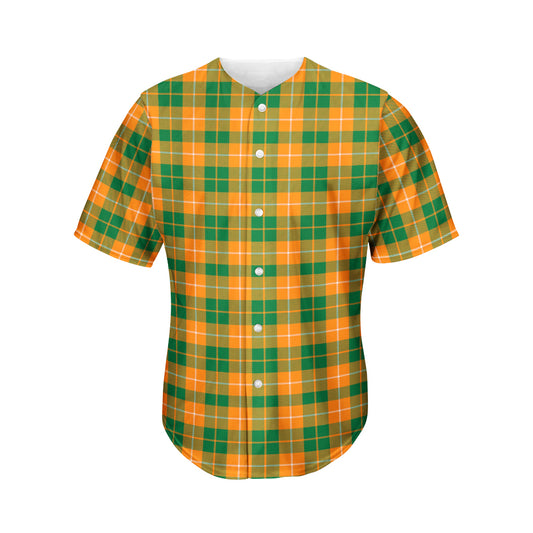 Irish Themed Plaid Pattern Print Men's Baseball Jersey