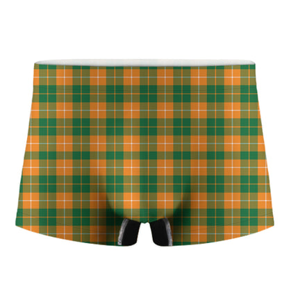 Irish Themed Plaid Pattern Print Men's Boxer Briefs