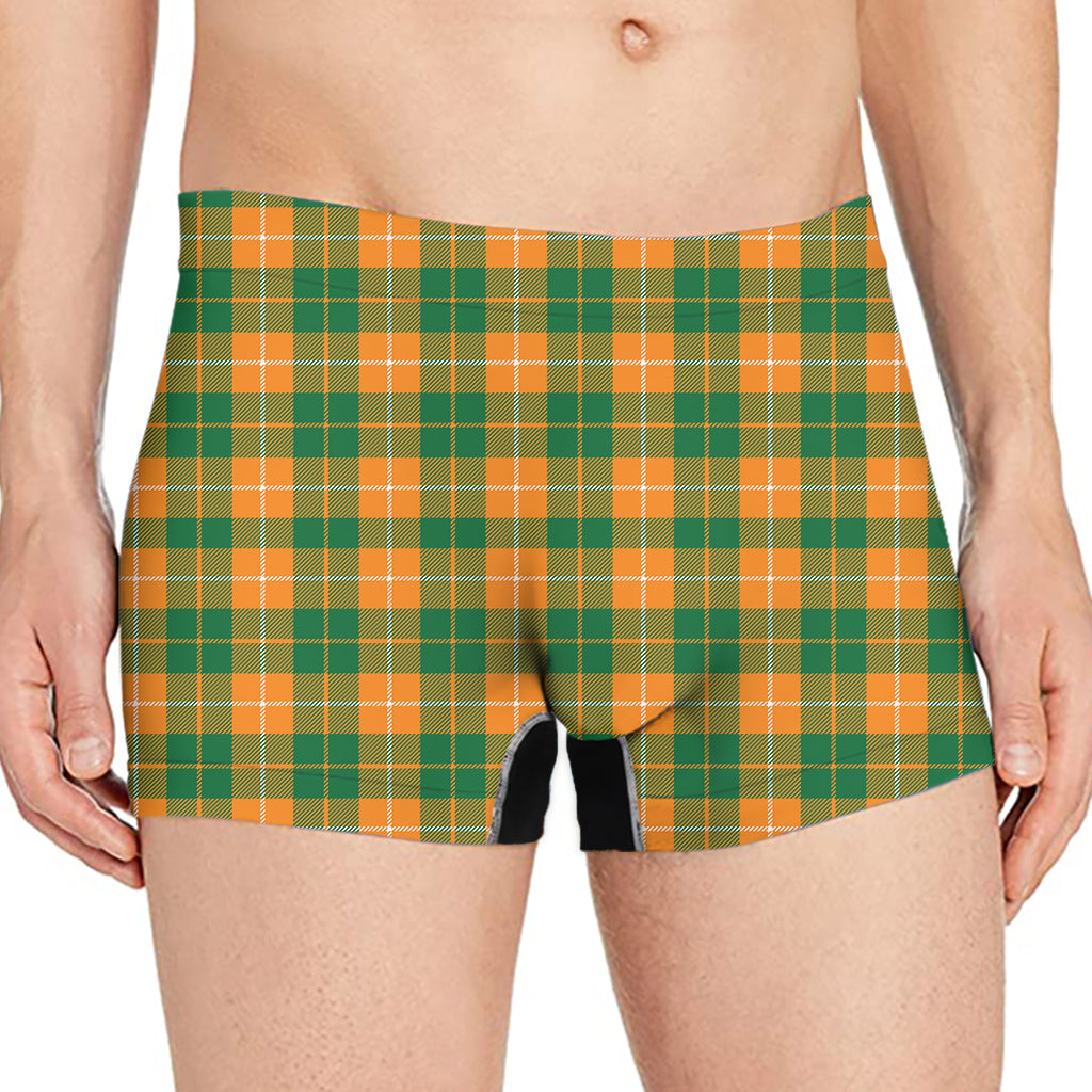 Irish Themed Plaid Pattern Print Men's Boxer Briefs
