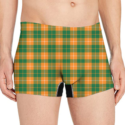 Irish Themed Plaid Pattern Print Men's Boxer Briefs