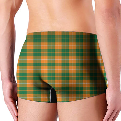 Irish Themed Plaid Pattern Print Men's Boxer Briefs