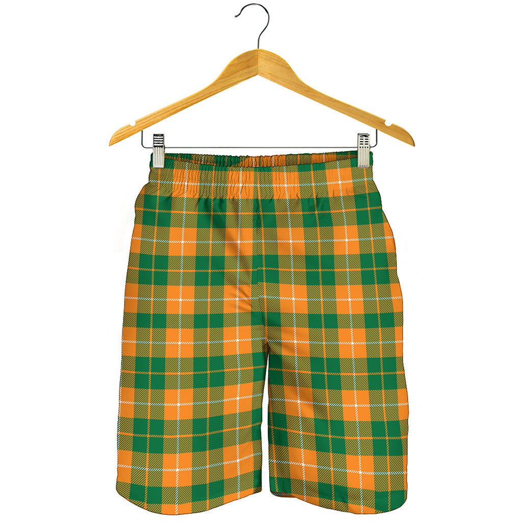 Irish Themed Plaid Pattern Print Men's Shorts