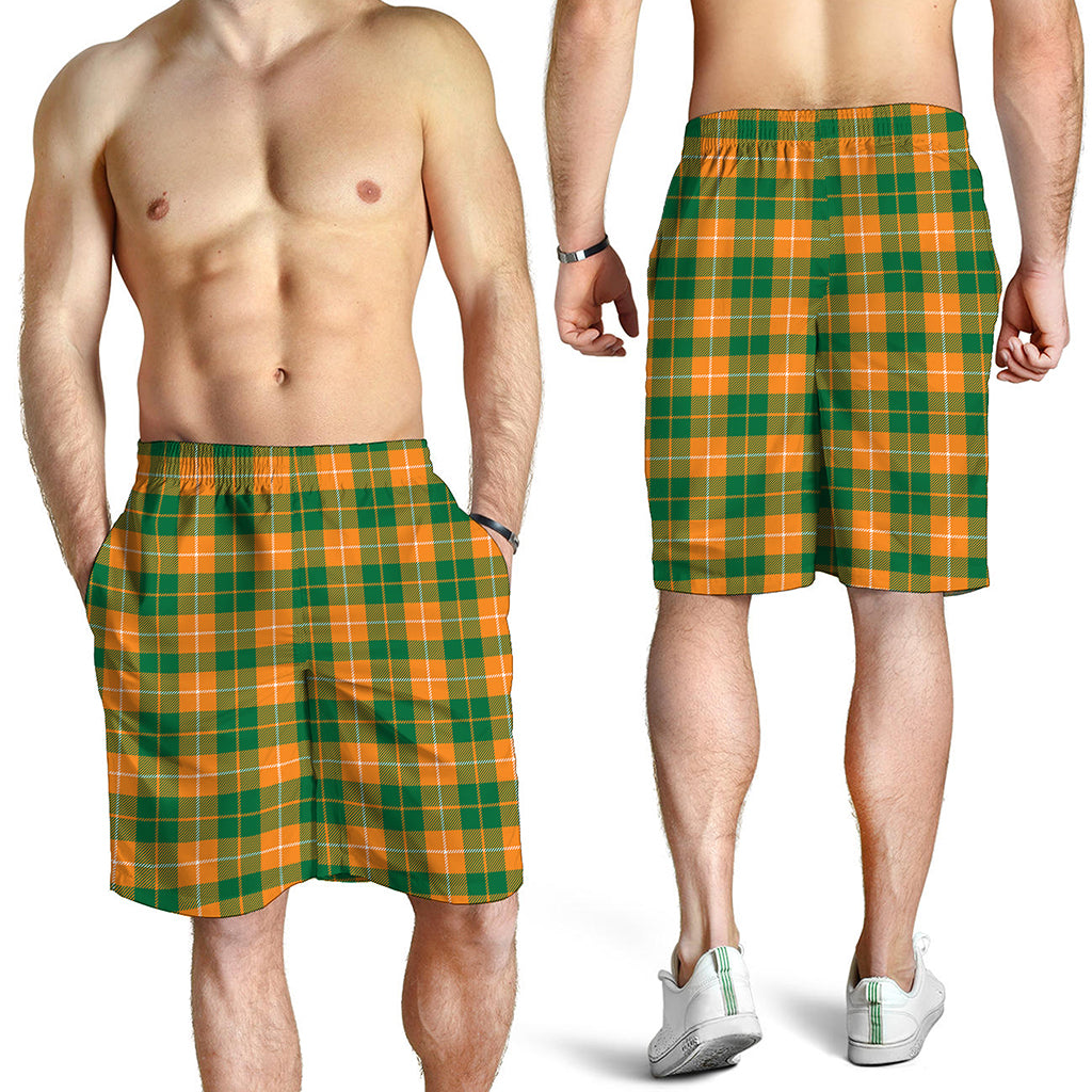 Irish Themed Plaid Pattern Print Men's Shorts