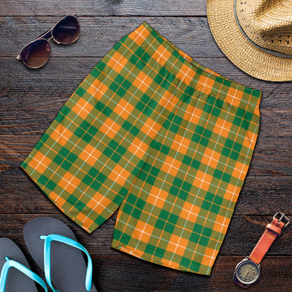 Irish Themed Plaid Pattern Print Men's Shorts